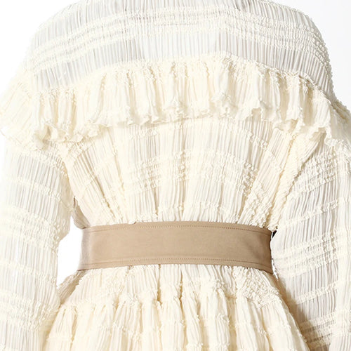 Load image into Gallery viewer, Women Khaki Lace Ruffles Big Size Long Trench New Lapel Long Sleeve Windbreaker Fashion Tide Spring Autumn 2025 7AB8040
