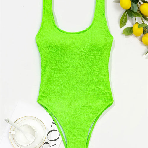 Load image into Gallery viewer, 8 Colors One Piece Swimsuit Solid Monokini 2024 Brazilian Swim Wear Push Up Swimwear Sexy Backless Bathing Suit
