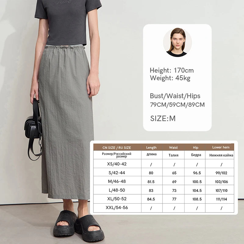 Office Lady Summer Skirt for Women New 2025 Solid Sunscreen Straight Thin Mid Length Skirts Female Fashion Casual 12542033