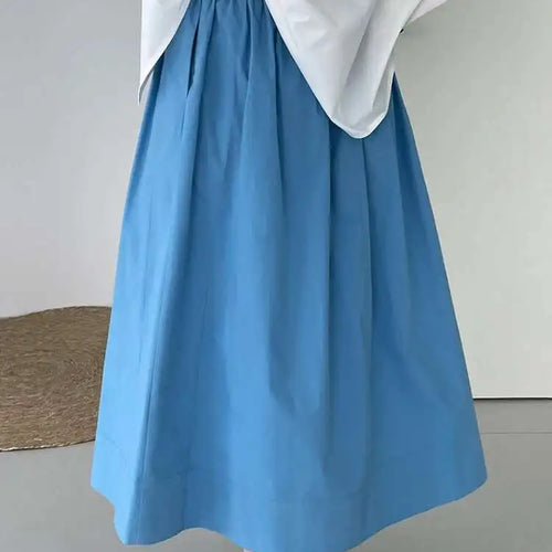 Load image into Gallery viewer, High Elastic Waist Blue Yellow Brief Casual A-line Half-body Skirt Women Fashion Tide New Spring Autumn 2025 1DH5609
