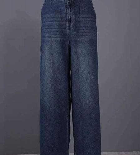 High Waist Blue Denim Vintage Long Casual Wide Leg Jeans New Women Trousers Fashion Tide Spring Autumn 2025 1LD1942