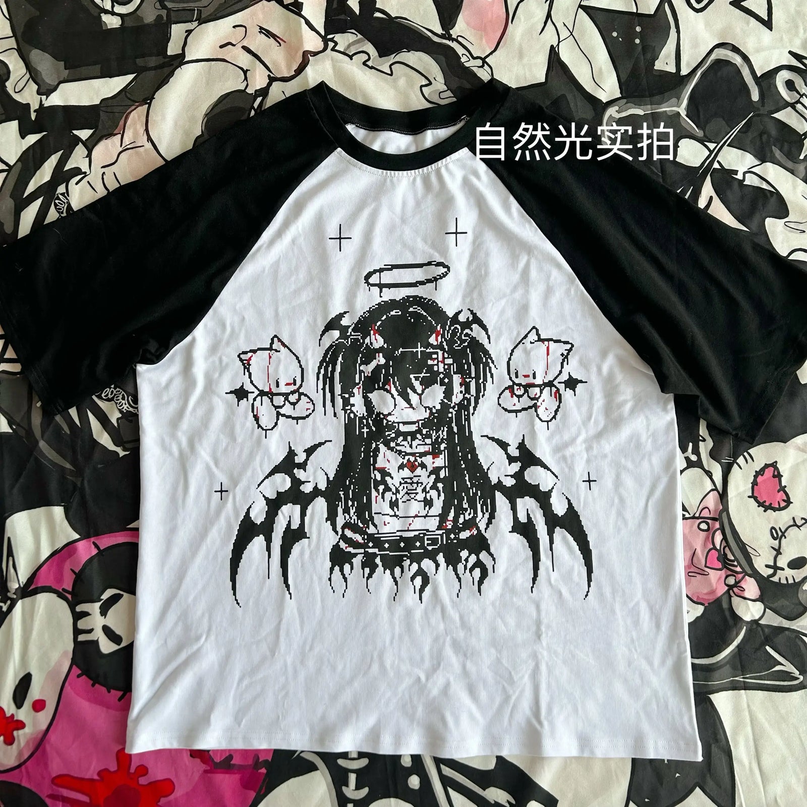 Tshirts Women's Streetwear Punk Print Tees Y2k Tops Casual Fashion Korean Camisetas 2025 Ropa Mujer O-neck Short Sleeve T-shirt