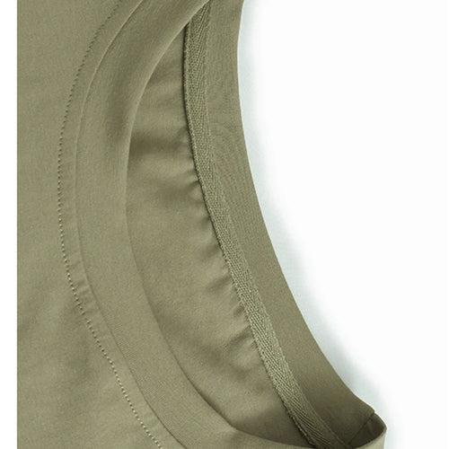 Load image into Gallery viewer, Women Khaki Irregular Embroidery Big Size Casual T-shirt New Round Neck Short Sleeve Fashion Spring Summer 2025 1DJ0588
