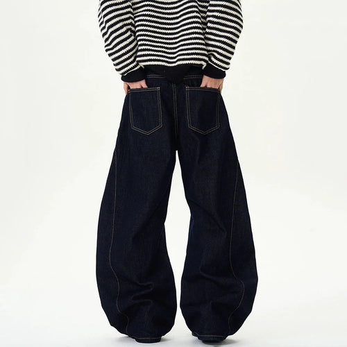 Load image into Gallery viewer, Men's Jeans New American Wide Leg Curved Knife Denim Pants Loose Solid Color Male Trendy Trousers 2025 Spring 9W1458
