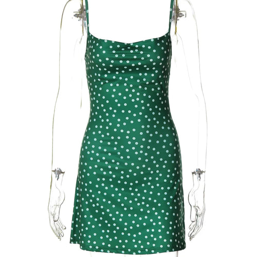 Load image into Gallery viewer, Summer Spot Print Slips Backless Sexy Elegant Bodycon Mini Prom Dress Women Clothes Y2K Birthday Party Festival
