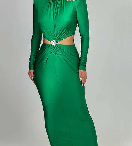 Winter New Long Sleeve HollowOut Diamond Dress For Women Bodycon Elastic Elegant Evening Dress Female Fashion Party Club