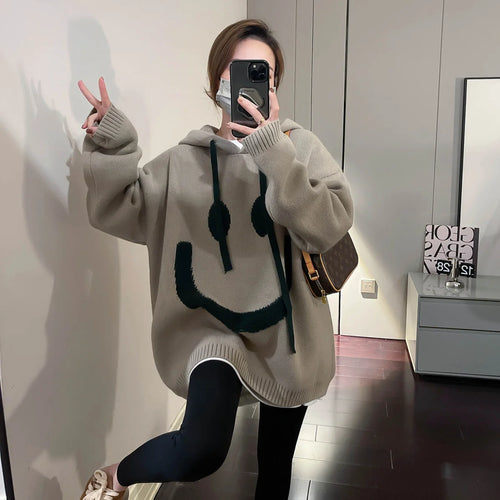 Load image into Gallery viewer, Thicked Oversized Pullovers for Women 2024 Fall Winter Clothing Hooded Casual Jumper Fashion Knitting Sweater Tops Sueter Mujer
