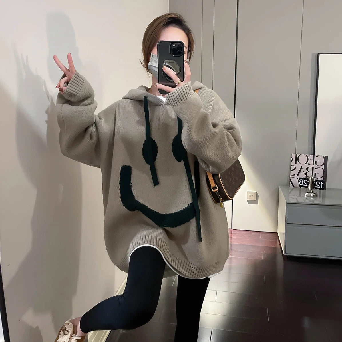 Thicked Oversized Pullovers for Women 2024 Fall Winter Clothing Hooded Casual Jumper Fashion Knitting Sweater Tops Sueter Mujer