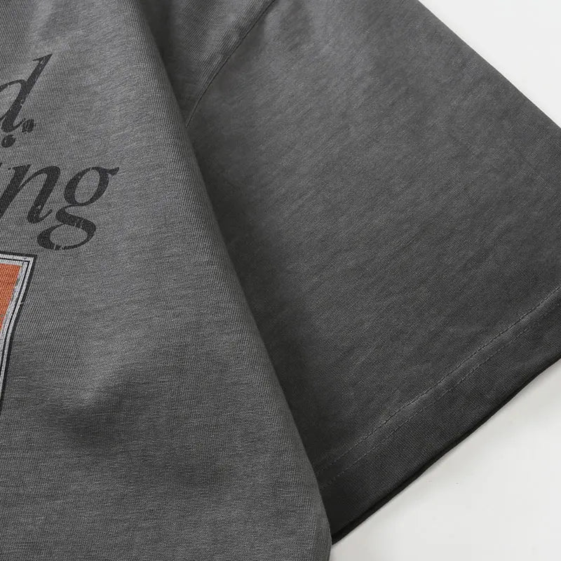 Men Vintage Tshirt Y2K Retro Horse Graphic Printed T-Shirts Streetwear Hip Hop Punk Gothic Baggy Grunge Tee Harajuku Washed Tops