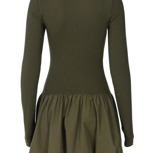 Load image into Gallery viewer, Long Sleeve Puffball Sexy Mini Dress For Women Autumn Winter New O Neck High Waist A-line Ruffled Pleated Dress
