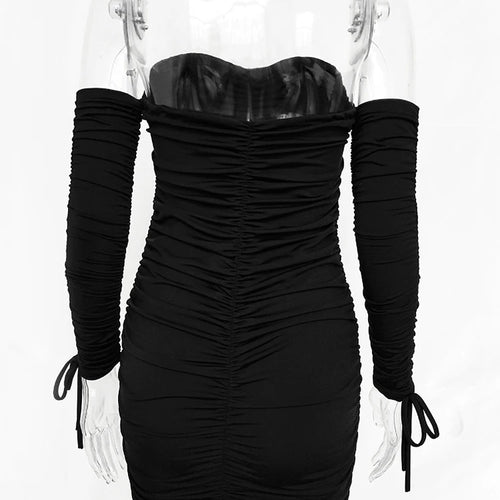 Load image into Gallery viewer, Women Autumn Winter Bandage Dress Women 2022 Sexy Off Shoulder Long Sleeve Slim Elastic Bodycon Party Dresses Vestidos
