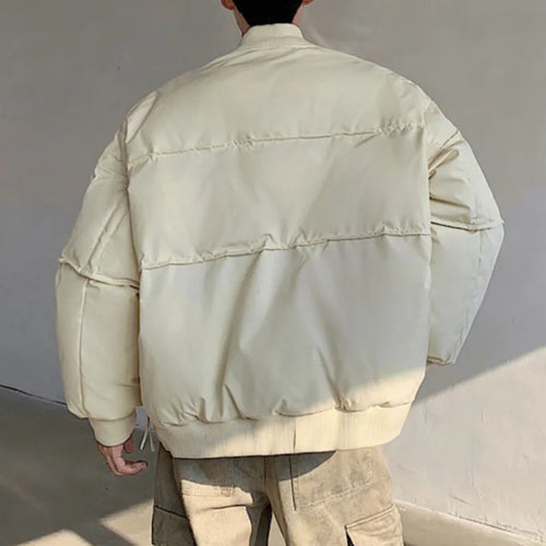Load image into Gallery viewer, American Round Collar Cotton Jackets Men Thickened Fashion Casual Solid Color Niche Design Button Pocket 2024 Winter 9C8960
