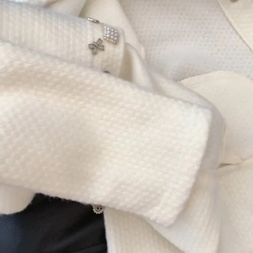 Load image into Gallery viewer, Autumn Diamond Button Y2k Aesthetic Cardigans Streetwear Solid Grunge Casual Loose Coats Women Sweet Knitted Simple Sweaters
