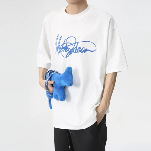 Load image into Gallery viewer, Stylish Men&#39;s T-shirt Korean Style Letter Printing Round Collar Short Sleeve Tees Male Casual Top Summer Tide 9C6269
