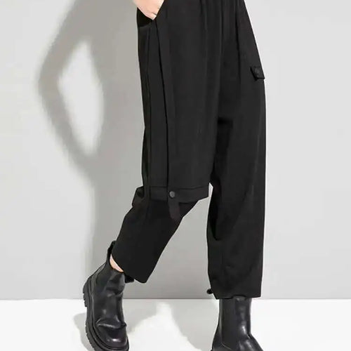 Load image into Gallery viewer, High Elastic Waist Black Button Long Harem Trousers New Loose Fit Pants Women Fashion Tide Spring Autumn 2025 1DE6299
