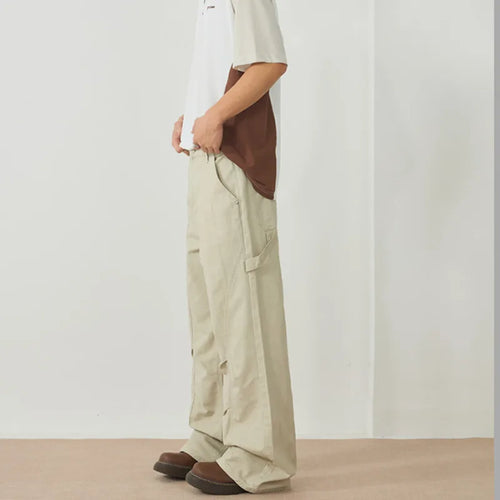 Load image into Gallery viewer, Men's Cargo Pants New American Style Folding Design Silhouette Micro Flared Niche Trendy Soldi Color Male Bottoms 9W1897
