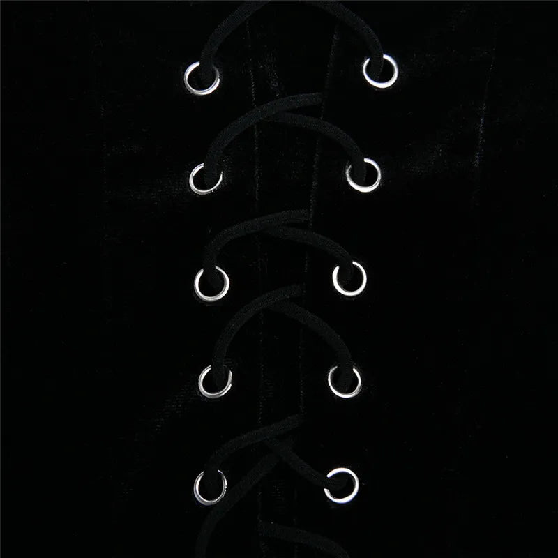 Square Collar Backless Bandage Sexy T-shirt Women Autumn Winter New Black Shoulder Pad Sleeve Skinny Sexy Party Tops