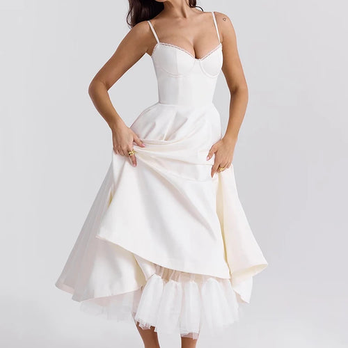 Load image into Gallery viewer, Elegant A-line Backless Sexy Midi Dress For Women Fashion Spaghetti Strap Sleeveless Loose Club Party Sexy Dress New
