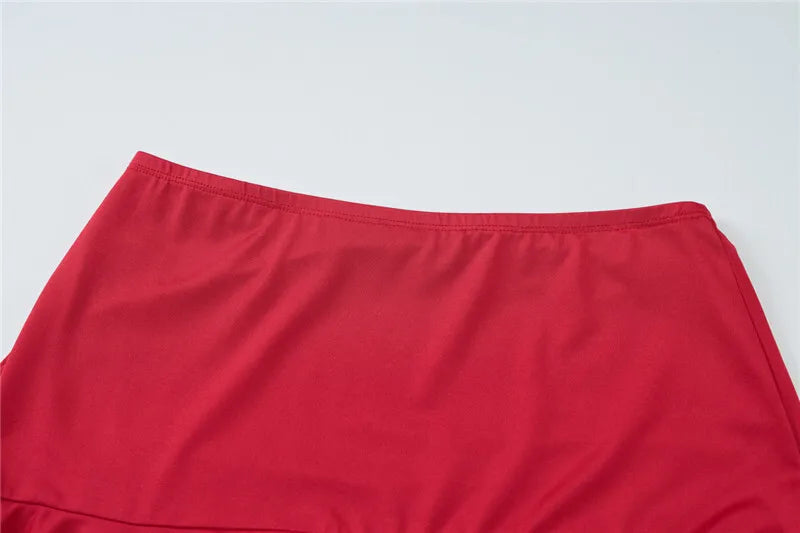 Sexy Women Dress Sets Rose Strapless Crop Tops And Mini Skirt Sets Female Elegant Ruffled Club Party Two Piece Sets