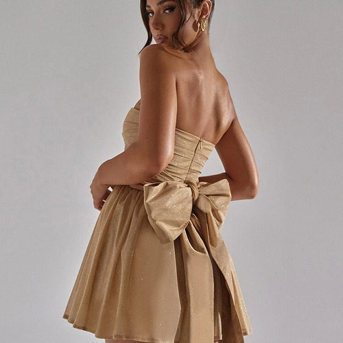 Load image into Gallery viewer, Sexy Mesh Double Layer Sleeveless Dress Women Zipper Tight Frills Shining Mini Female Elegant Party Club Evening Dress
