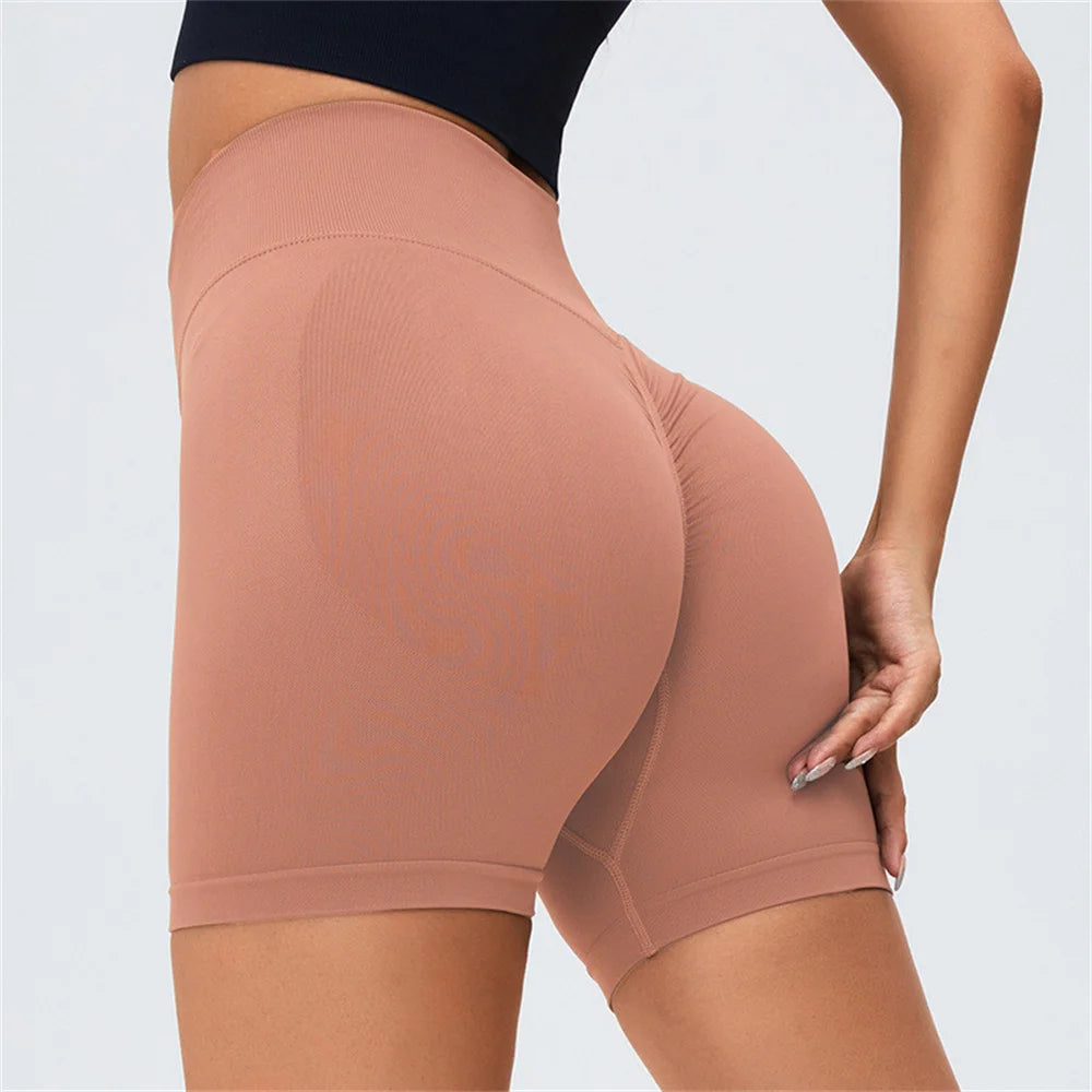S-XL High Waist Women Yoga Shorts Push Up Fitness Tights Seamless Biker Shorts Scrunch Butt Gym Peach Buttocks Active Wear
