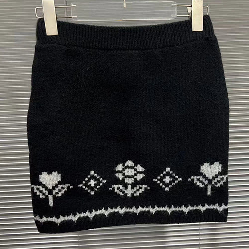 Load image into Gallery viewer, Slimming Knit Two Piece Sets for Women O Neck Long Sleeves Spliced Zipper Sweater High Waist Mini Skirt Set Female
