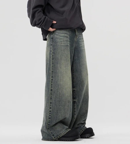 Men's Jeans Straight Leg Denim Pants New American High Street Losse Design Male Summer Trousers Casual Tide 2025 9W1553