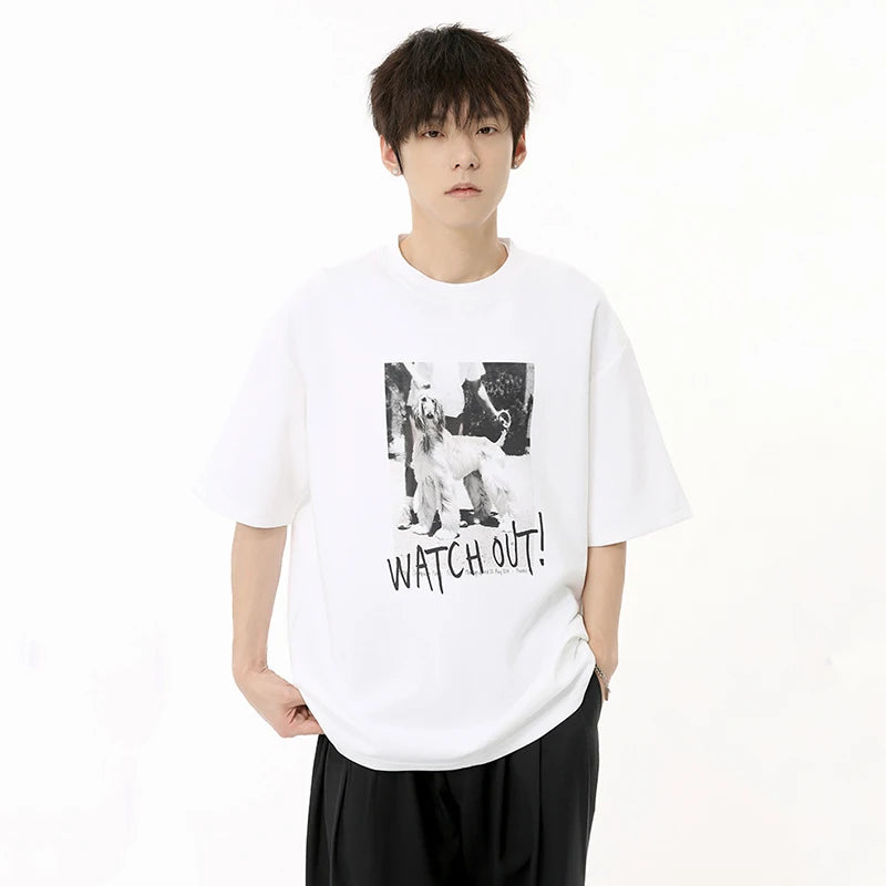 American Style Men's T-shirts Animal Print Vintage Tees O-Neck Short Sleeve Casual Male Pullover Tops Stylish Summer 9C6582