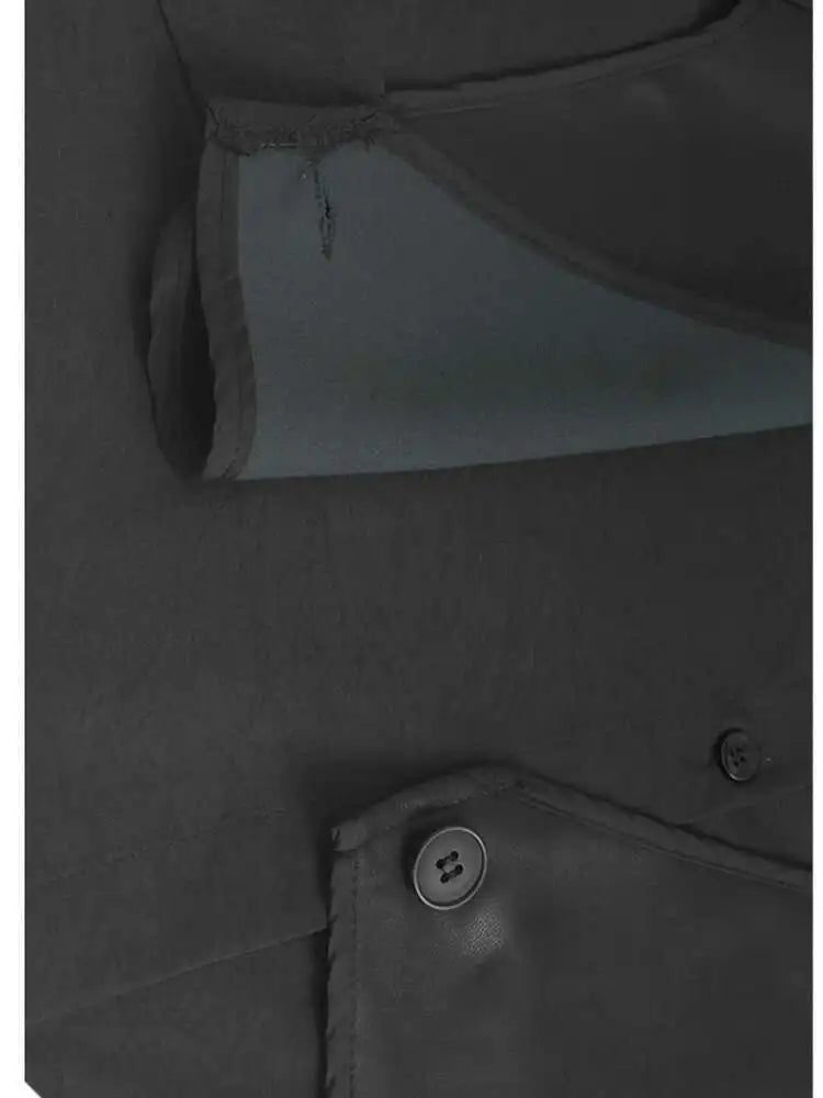 Women Black Pu Leather Vest False Two Big Size Shirt Dress New Lapel Long Sleeve Fashion Tide Spring Autumn 2025 1DH9653