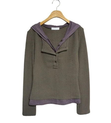 Korean Woman T Shirts Fake Two Y2k Tops Fashion Simple Tees 2024 Ropa Mujer Tunic Long Sleeve Camisetas Hooded Casual Tshirt