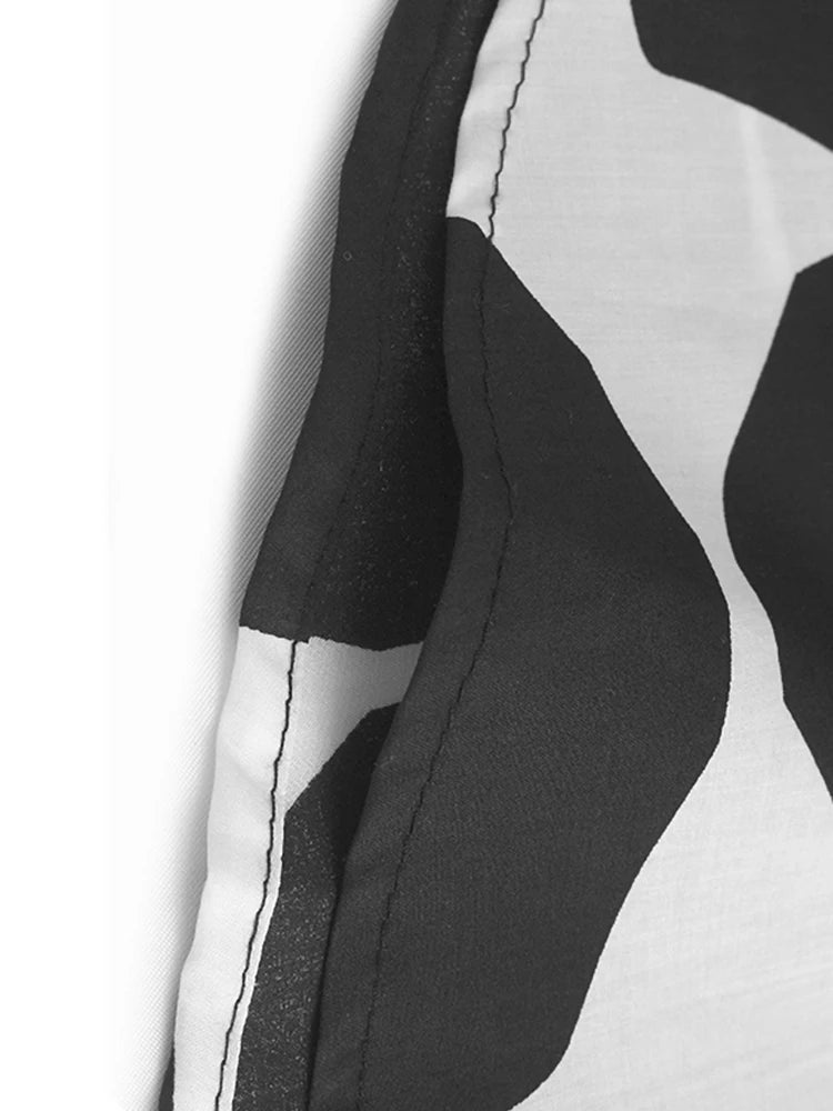 Women Black Dot Color-block Big Size Casual T-shirt New Round Neck Long Sleeve Fashion Tide Spring Autumn 2025 1DH9455