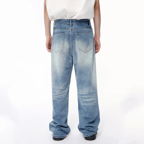 Load image into Gallery viewer, Fashion Men&#39;s Denim Pants Casual Worn-out Washing Wide Leg Jeans Vintage Loose Straight Male Trousers Summer 9C6395
