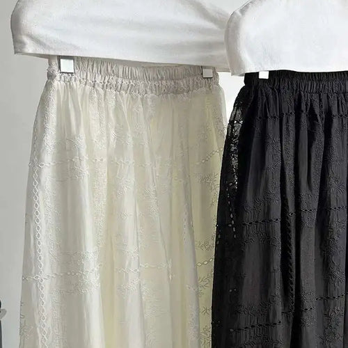 Load image into Gallery viewer, Lace Big Size Shirt Half-body Skirt Two Pieces Suit New Round Neck Long Sleeve Women Fashion Spring Autumn 2025 1DJ0062
