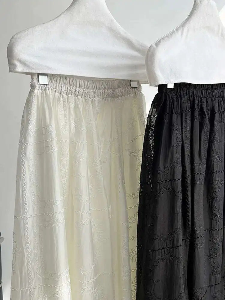 Lace Big Size Shirt Half-body Skirt Two Pieces Suit New Round Neck Long Sleeve Women Fashion Spring Autumn 2025 1DJ0062