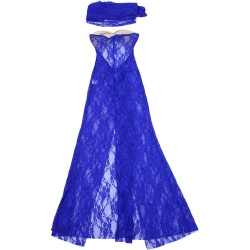 Load image into Gallery viewer, Lace See Through Strapless Sexy Maxi Dress For Women Gown Halter Hollow Out Sleeveless Backless High Split Long Dress
