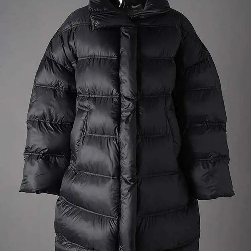 Load image into Gallery viewer, Black Thick Irregular Big Size Warm Cotton-padded Coat Long Sleeve Women Parkas Fashion New Autumn Winter 2025 25Z1150
