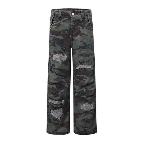 Load image into Gallery viewer, Men's Casual Pants New Summer Straight Wide Leg New American High Street Trendy Hole Design Male Loose Trousers 9W1888
