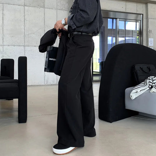 Load image into Gallery viewer, Summer Men&#39;s Casual Pants Wide Leg Droop Straight Menwear Loose Pockets Male Trousers Korean Style Solid Color 9C6427
