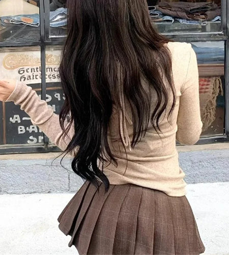 y2k Top Women Fairycore Clothes Lace Trim Long Sleeve Halter Neck T Shirt with Bow 2000s Coquette Clothing Streetwear