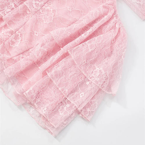 Load image into Gallery viewer, Lace Hollow Out Sexy Mini Dress Women Summer New Off-shoulder Strapless Sleeveless Backless A-line Club Party Dress
