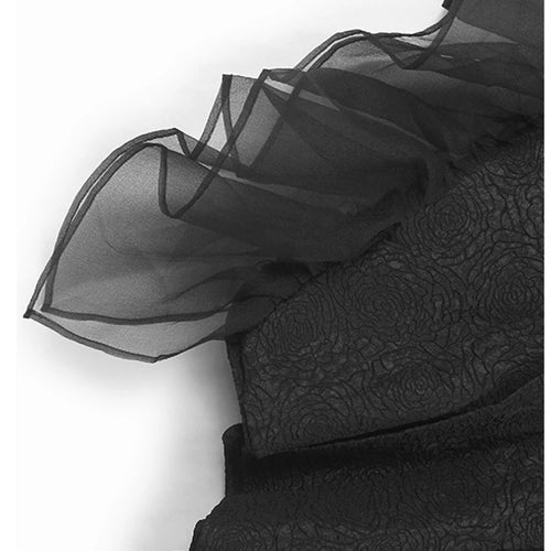 Load image into Gallery viewer, Women Black Three-dimensional Flower Big Size Midi Dress New Round Neck Half Sleeve Fashion Spring Autumn 2025  1DJ1104
