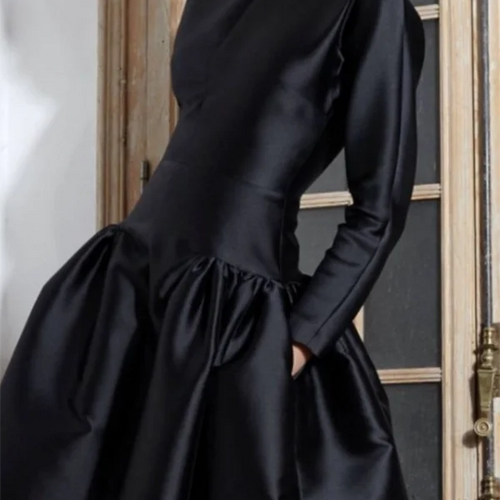 Load image into Gallery viewer, Autumn Party Evening Black Simple Long Dress for Women 2025 Spring New Long Sleeves Female Elegant A-line Midi Dresses
