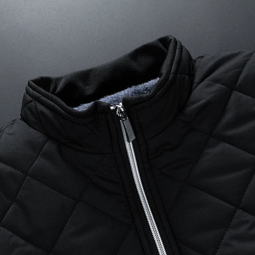 Load image into Gallery viewer, Men Solid Stand Collar Outwear Loose Waterproof Warm Thick Fleece Parkas with Fur Winter Vintage Streetwear Classic Jacket

