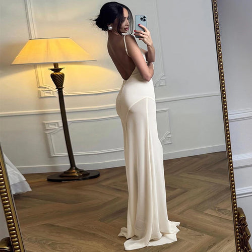 Load image into Gallery viewer, Spaghetti Strap Strapless Sexy Maxi Dress For Women Gown Elegant Off-shoulder Backless High Waist Bodycon Long Dress
