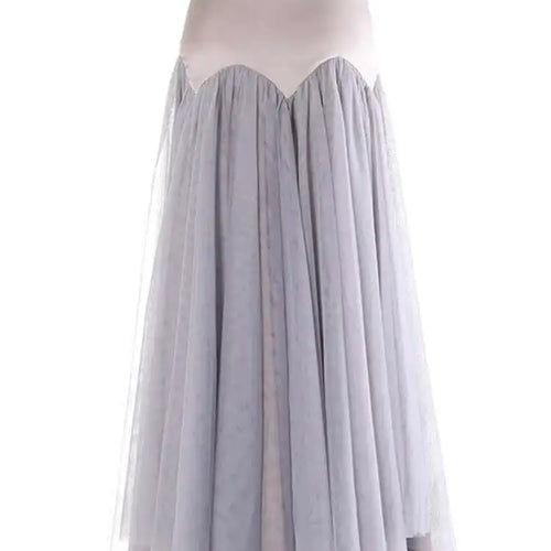 Load image into Gallery viewer, High Waist Gray Mesh Color-block Spliced Elegant A-line Half-body Skirt Women Fashion Tide New Spring Autumn 2025 1DH9838
