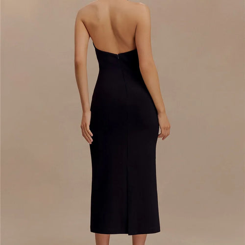 Load image into Gallery viewer, Halter Deep V Neck Sleeveless Sexy Maxi Dress For Women Elegant Backless Bodycon Tank Dress Femme Fashion Long Dress
