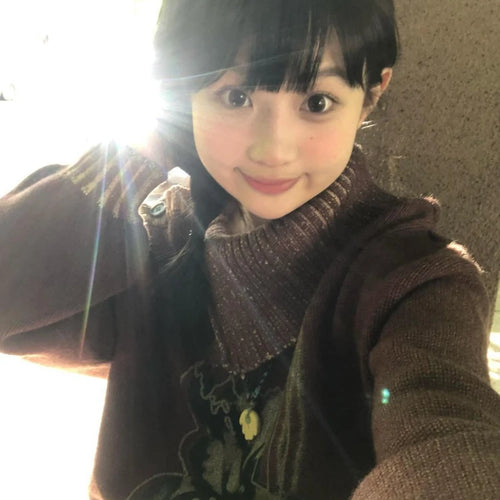 Load image into Gallery viewer, Loose Grunge Cartoon Flower Print Sweaters Y2k Aesthetic Vintage Knitted Pullovers Streetwear Patchwork Harajuku Women's Jumpers
