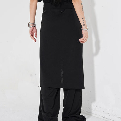 Load image into Gallery viewer, High Elastic Waist Black Button Pocket Long Wide Leg Pants New Trousers Women Fashion Tide Spring Autumn 2025 1DH4927
