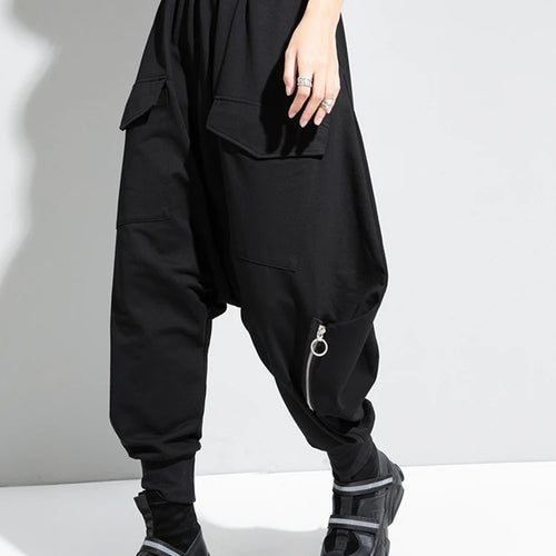 Load image into Gallery viewer, High Elastic Waist Black Brief Long Harem Trousers New Loose Fit Pants Women Fashion Tide Spring Autumn 2025 1DC778
