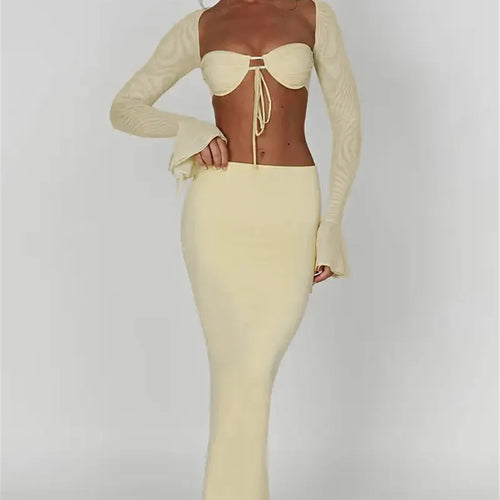 Load image into Gallery viewer, Thickened Fabric Sexy Maxi Skirt Women 2023 Autumn Winter New Solid High Waist Skinny Club Party Long Skirt Elegant
